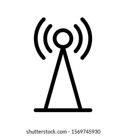 signal tower vector thin line icon 
