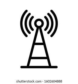 signal tower vector thin line icon 