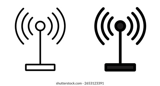 Ícone de antena de comunicação sem fio da torre de sinal