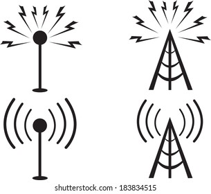 Signal towers illustrated on white 
