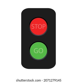 Signal traffic light on road, stoplight. Direction, control, regulation transport. Vector illustration. 