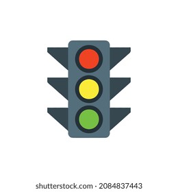 Signal traffic light on road, stoplight. Direction, control, regulation transport and pedestrian. Vector illustration
