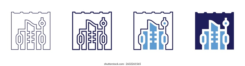 Signal transduction icon in 4 different styles. Thin Line, Line, Bold Line, Duotone. Duotone style. Editable stroke.