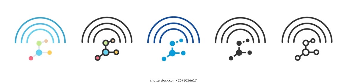 Conjunto de iconos de transducción de señal Multi Style Varias colecciones