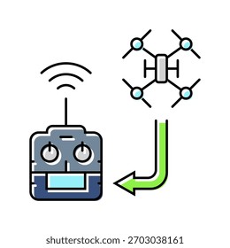 signal transmission aerial vehicle color icon vector. signal transmission aerial vehicle sign. isolated symbol illustration