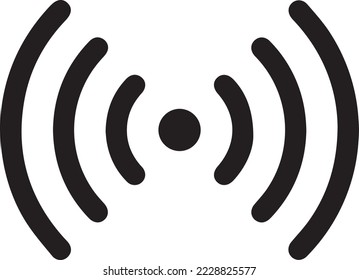 Signal transmission icon. Antenna or broadcasting tower and signal waves. Vector Illustration