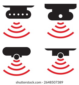 Ícone do ponto de transmissão de sinal. Ondas de fonte e sinal. Ilustração de vetor