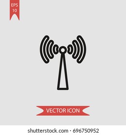 Signal transmission of a tower  vector icon, illustration symbol