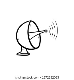 signal transmitter doodle icon vector hand drawing 
