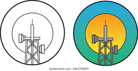 Signal Transmitter Vector Design | Signal Transmitting Tower Logo