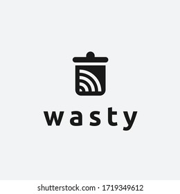 signal trash can logo icon vector designs