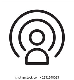 Icono de usuario de señal. Vector y glifo