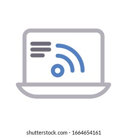 signal vector color line icon 