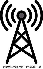 icono de línea de color del vector de señal