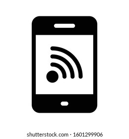signal vector glyph flat icon 
