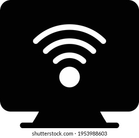 signal vector glyph flat icon