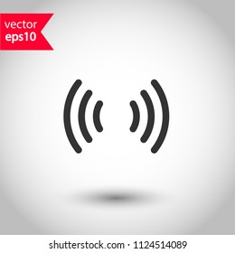 Signal vector icon. Broadcasting signal wave icon. Antenna frequency wave vector icon. Wifi sign. EPS 10 vector sign. Studio background.