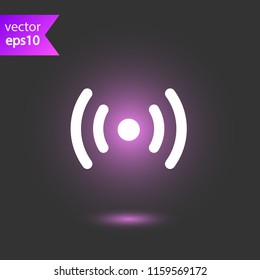 Signal vector icon. Broadcasting signal wave icon. Antenna frequency wave vector icon. Wifi sign. EPS 10 flat symbol