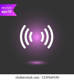 Signal vector icon. Broadcasting signal wave icon. Antenna frequency wave vector icon. Wifi sign. EPS 10 flat symbol