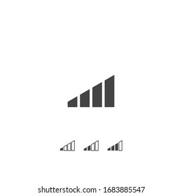 Icono de vector de señal en fondo aislado blanco.