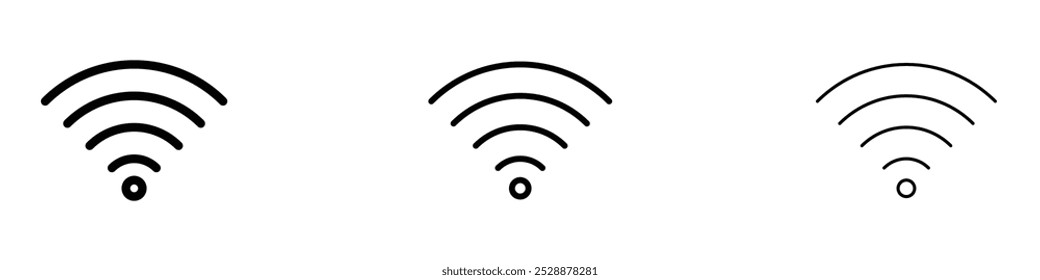 Signal vector icon set in black and blue colors.