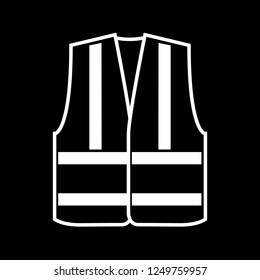 Signal vest with reflective stripes on a black background. Vector illustration