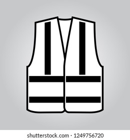 Signal vest with reflective stripes. Vector illustration