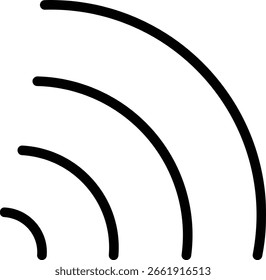 Ícone de onda de sinal representando transmissão pela Internet ou transmissão sem fio com fundo transparente