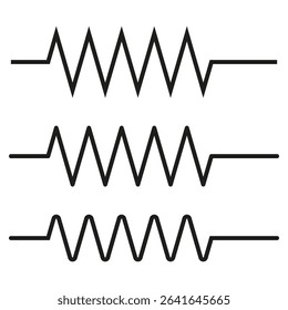 Signal wave icon. Zigzag waveform illustration. Three vector lines. Minimal black design.