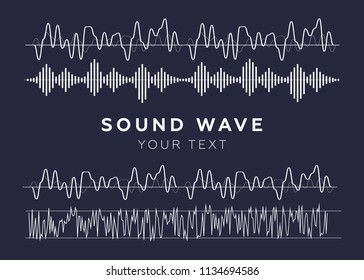 Signal wave set. Analog signals, digital sound waves