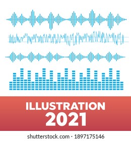 Signal wave set. Analog signals, digital sound waves