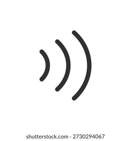 Signalwellen, lineares Symbol. Ton, drahtloses Signal oder Datenübertragung. Linie mit editierbarem Strich.