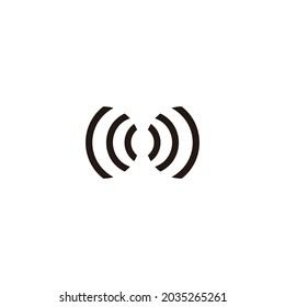 signal waves simple geometric symbol vector