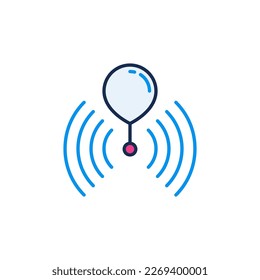 Señal del icono o signo de concepto de vector de globo meteorológico 