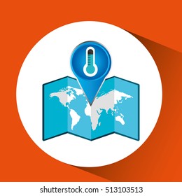 signal weather. thermometer pin design vector illustration eps 10