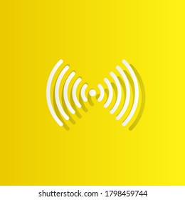 icono blanco de señal con sombra