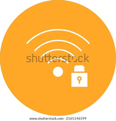 Signal Wifi 4 Bar Lock icon vector image. Can also be used for Mobile UI UX and Animations. Suitable for mobile apps, web apps and print media.