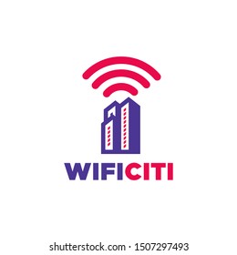 signal wifi city or outdoor idea logo design. vector icon illustration with eps10. simple and unique concept logos. technology or building sign or symbol