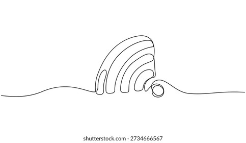 Signal wifi kontinuierliche einzeilige Kunstzeichnung.Continuous Line Art Wi-Fi Symbol, Continuous Line Drawing of WiFi Signal Icon