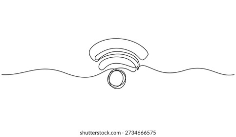 Signal wifi kontinuierliche einzeilige Kunstzeichnung.Continuous Line Art Wi-Fi Symbol, Continuous Line Drawing of WiFi Signal Icon