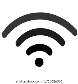 Signal wifi icon vector illustration.  Wireless and Wi-Fi icon or sign for remote Internet access. Podcast vector icon.Vector illustration on white background. For cards, posters, stickers,  design.