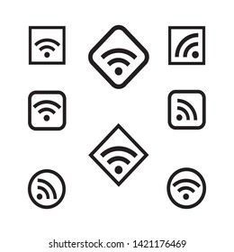 signal wi-fi icon vector set isolated