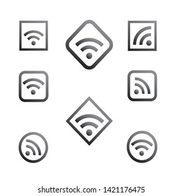 signal wi-fi icon vector set isolated