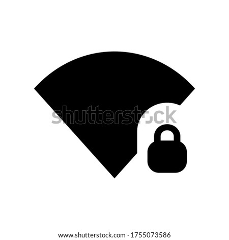 Signal wifi lock icon vector isolated on white background.