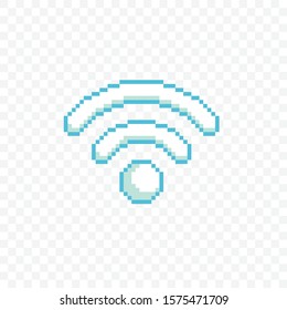 signal wi-fi wave pixel flat vector illustration icon