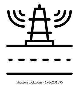 Signal wireless tower icon. Outline Signal wireless tower vector icon for web design isolated on white background