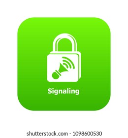 Signaling icon green vector isolated on white background