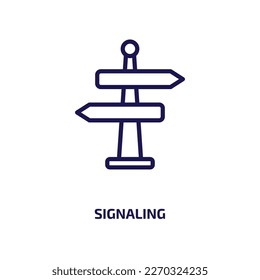 signaling icon from user interface collection. Thin linear signaling, signal, antenna outline icon isolated on white background. Line vector signaling sign, symbol for web and mobile