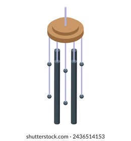 Signaling wind chime icon isometric vector. Traditional wind bells. Hang tinkling melody decoration