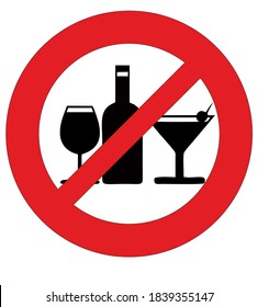 SIGNALS FORBIDDEN TO DRINK WINE AND ALCOHOL